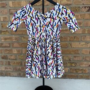 Dot Dot Smile Multicolor Patterned Kids Casual Dress